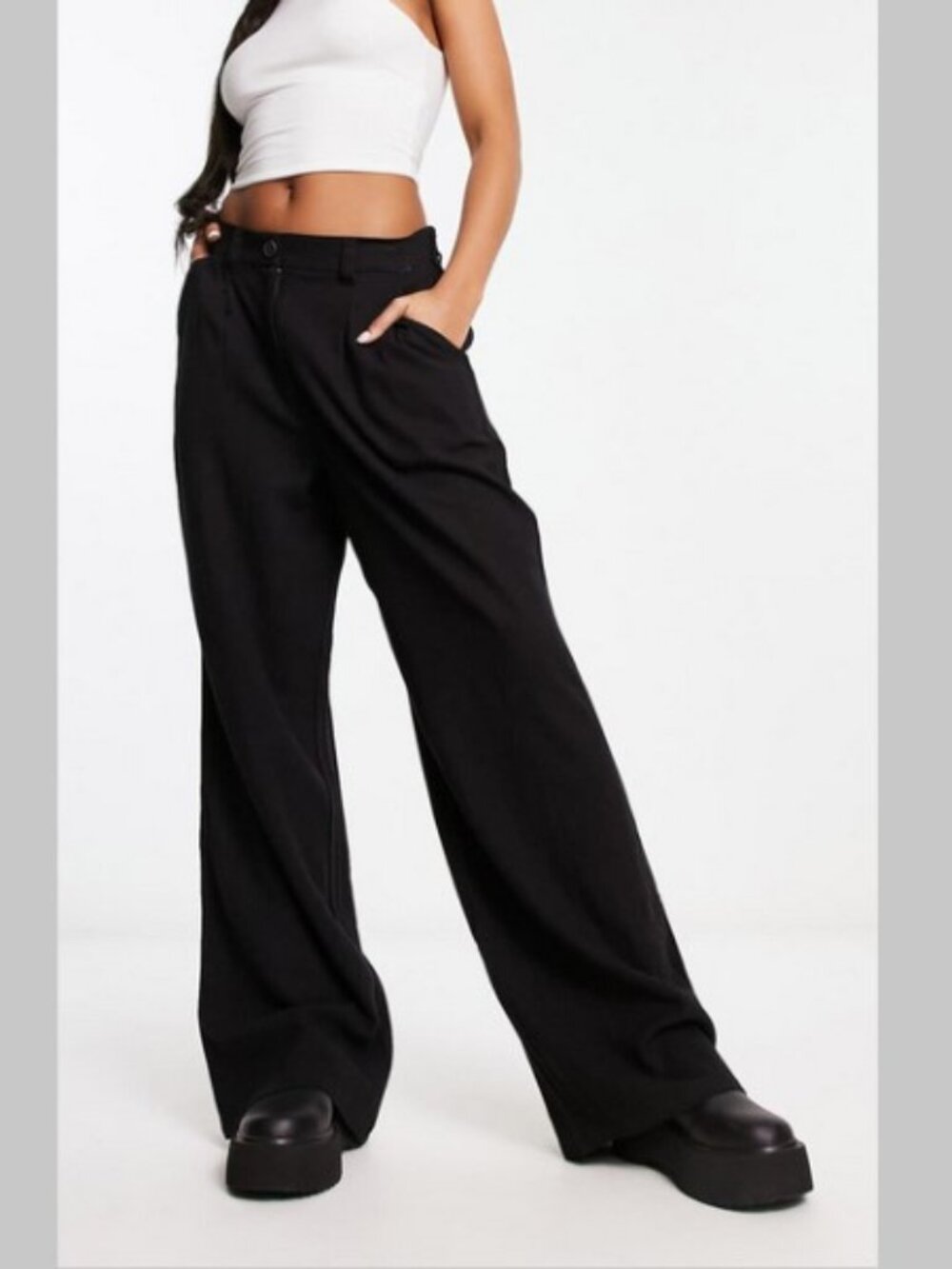 NEW ASOS DESIGN Linen Wide leg Pants 14